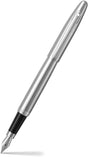 Sheaffer Füllfederhalter – VFM – Schwarz mit gebürstetem und poliertem Chrom – Feder M – Schreibfarbe Schwarz