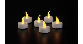 Led theelicht 6 stuks geel vlameffect b.o. in een blister verpakking