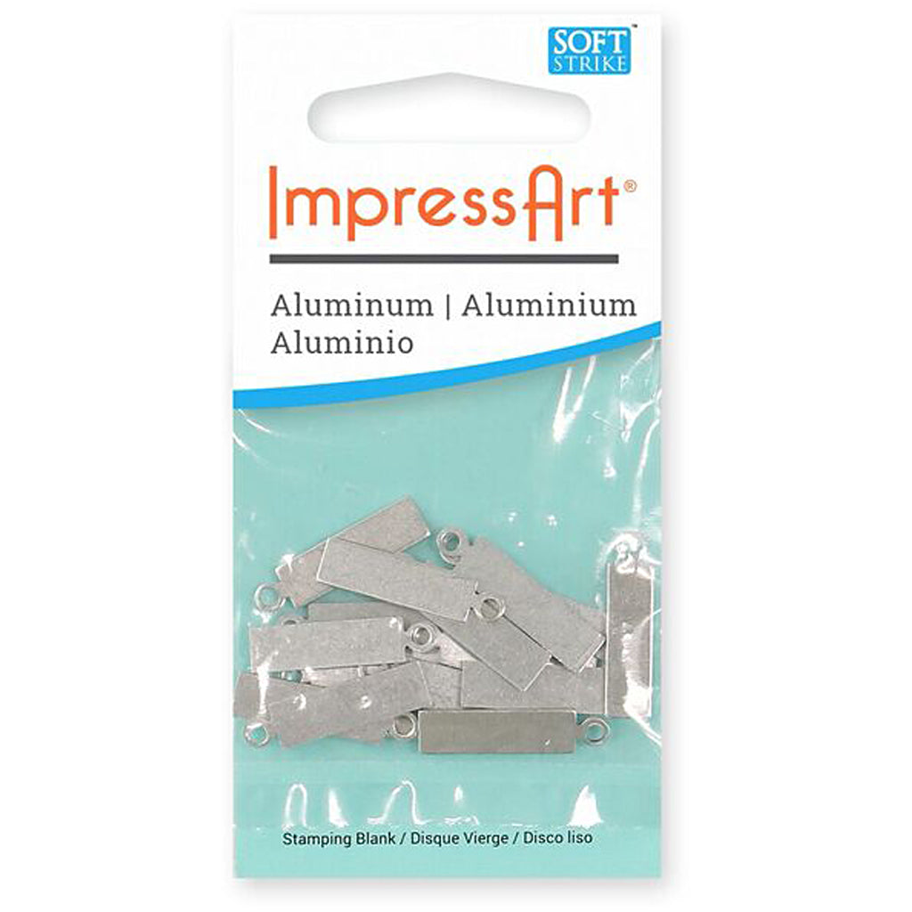 Impressart Metalletikett, länglich, Größe 20x5 mm, Lochgröße 1,9 mm, Dicke 1,3 mm, Aluminium, 20 Stück 1 Box