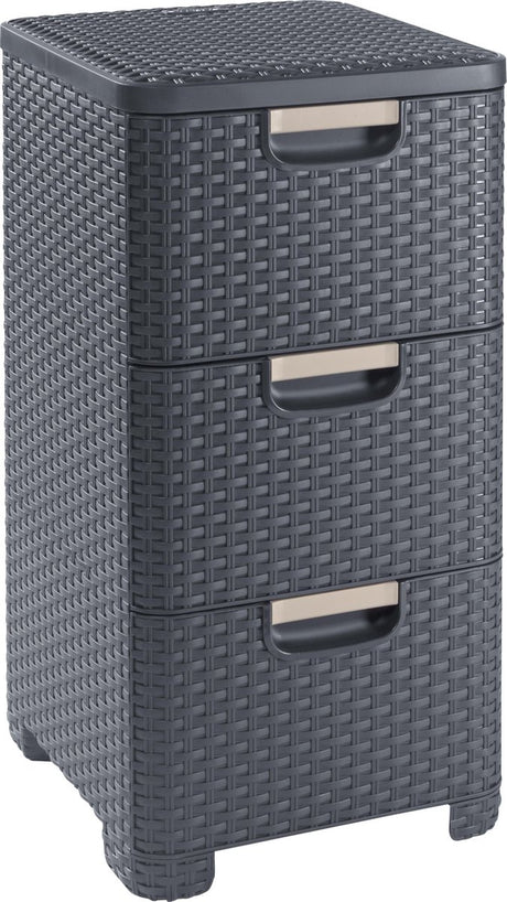 Hurver -Truhe der Schubladenstil 3x14 L Anthrazit -gelenkt