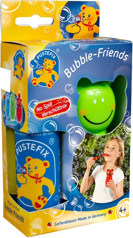 Pustefix Seifenblasenbläser - Seifenblasenfreunde - Frosch, Katze und Bär - mit 70ml Flüssigkeit - 4 Jahre