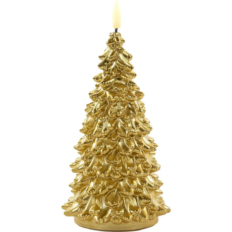 Anna's Collection LED-Kerzenwachs Weihnachtsbaum Gold 9,5x20cm