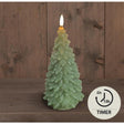 Anna's Collection LED-Kerze, Wachs, Weihnachtsbaum, 3D-Flamme, 2 x AA-Batterie mit Timer, 9,5 x 20 cm, Jadegrün