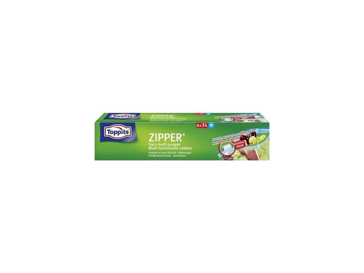 Toppits Zipper Multifunktionstaschen 3 Liter 8 Stück | 4 Stück