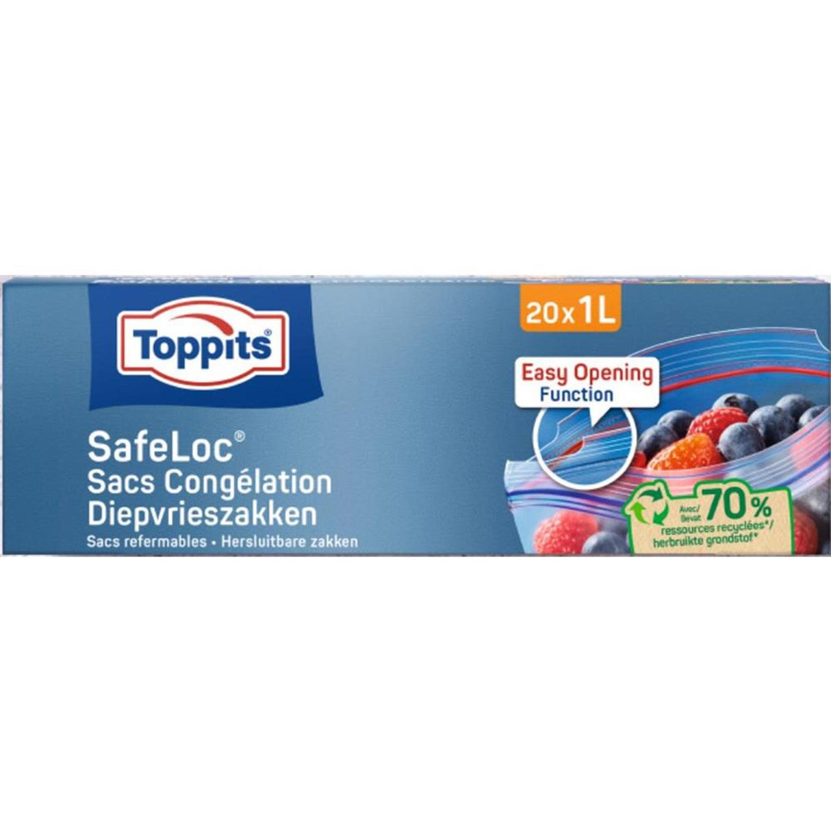 Toppits Safeloc Zip Gefrierbeutel 1l 20 Stück