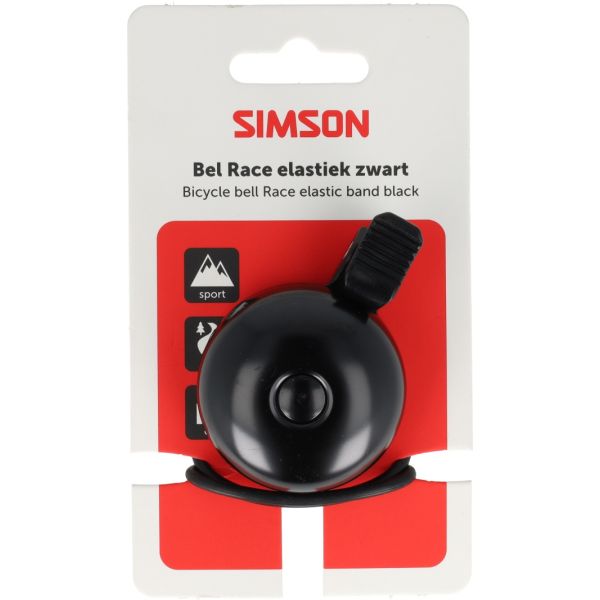 Simson Rennradklingel mit elastischer Befestigung – Schwarz