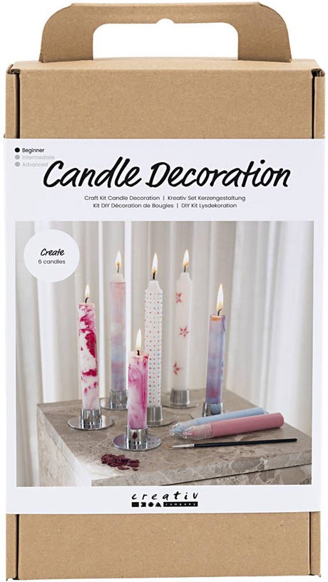 Creativ Company Hobby-Set Kerzen dekorieren, verzierte Spitzkerzen, weiß, 1 Box