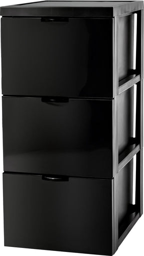 Iris style chest ladesysteem met 3 lades - 3 x 15l - kunststof - zwart