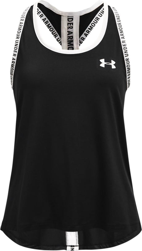 Under Armour Tech Knockout Tank-Blk Mädchen-Sportshirt – Schwarz – Weiß