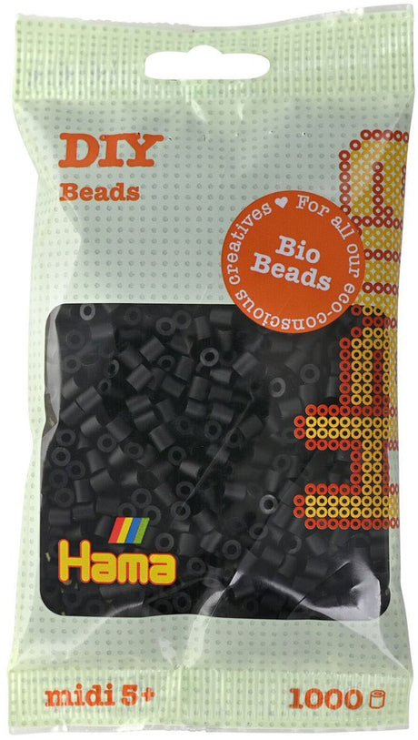 Hama Bio String Perlen - Black (018), 1000st.