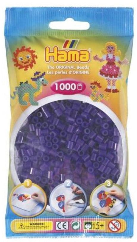 Hama Bügelperlen – 1000 Stück – Lila Transparent