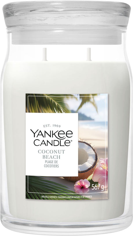 Yankee Candle – Coconut Beach Duftkerze im großen Glas – 90 Brennstunden – zwei Dochte