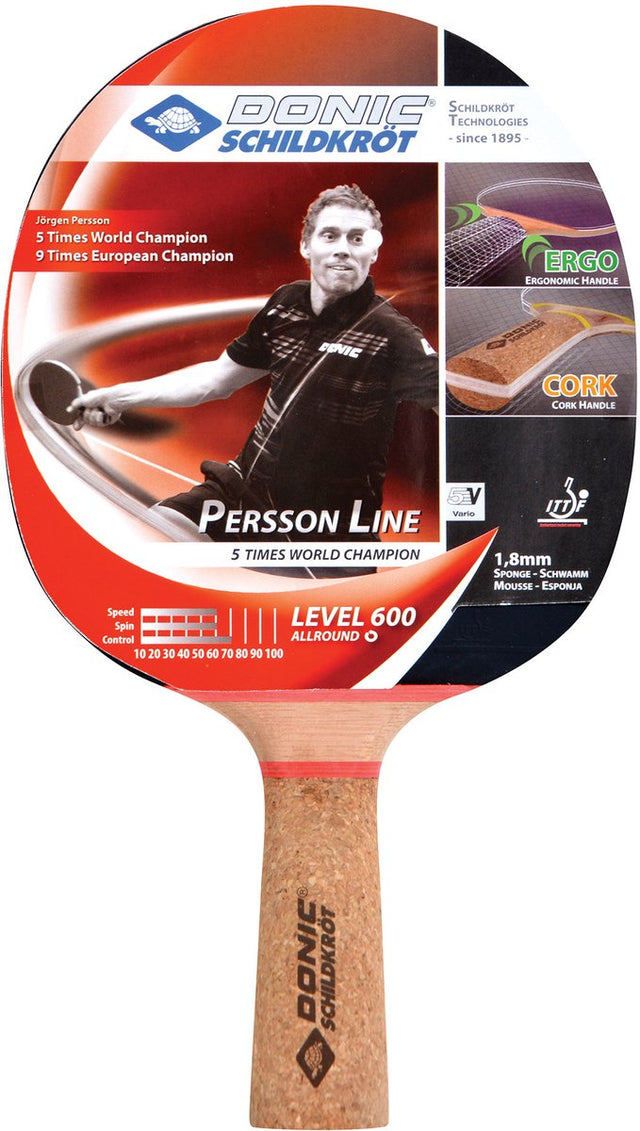 Donic schildkröt tafeltennisbat persson 600 zwart