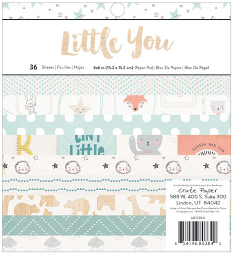 Kistenpapier • Papierblock 15,2 x 15,2 cm, kleiner Junge, 36 Blatt