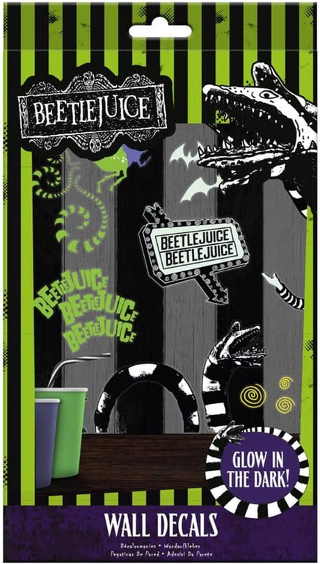 Paladone beetlejuice im Dunkeln leuchtende Wandaufkleber – offiziell lizenziertes Aufkleberset mit 50 Aufklebern, Retro-Horror-Raumdekoration –