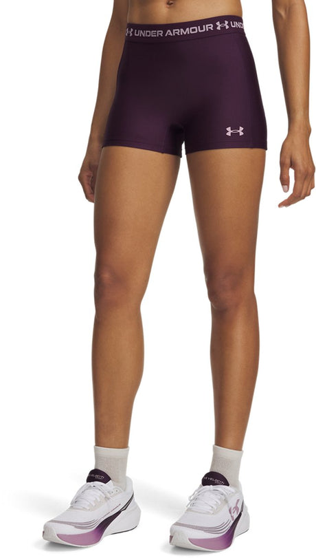 Under armour heatgear shorty-ppl dames sportbroek - paars echo - mauve roze xl