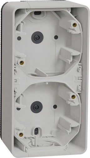 Schneider electric opbouwbehuizing 2-voudig verticaal - opbouw - polarwit - mureva styl - - mur39912
