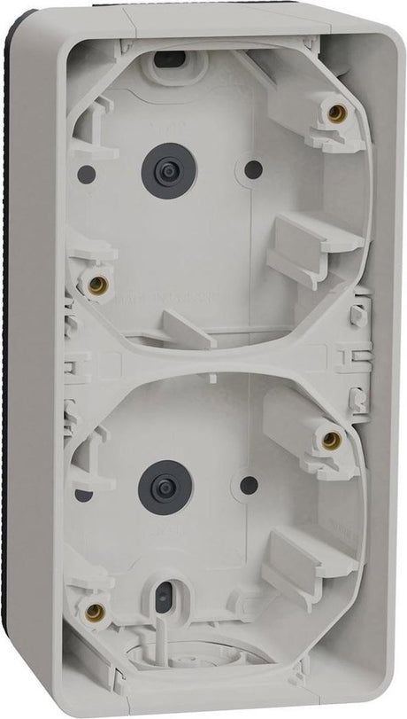 Schneider electric opbouwbehuizing 2-voudig verticaal - opbouw - polarwit - mureva styl - - mur39912