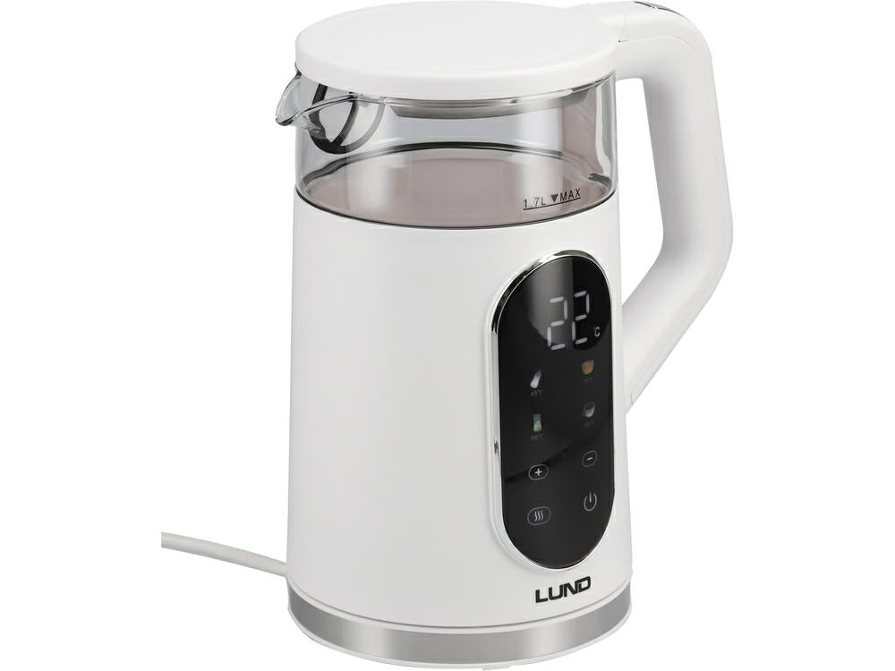 Lund elektrische ketel 1,7l witte temperatuurregeling