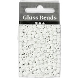 Creativ Company Rocailles, D 4 mm, Größe 6 0, Lochgröße 0,9-1,2 mm, weißes Perlmutt, 25 g 1 Box