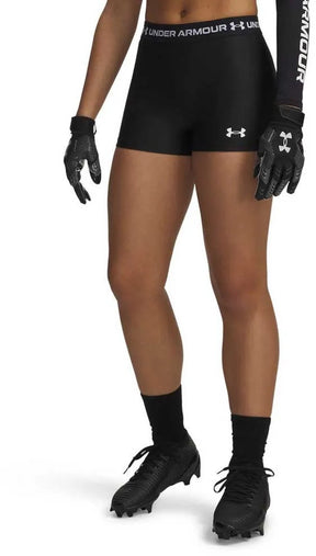 Under armour heatgear shorty-blk dames sportbroek - ultimate zwart - wit