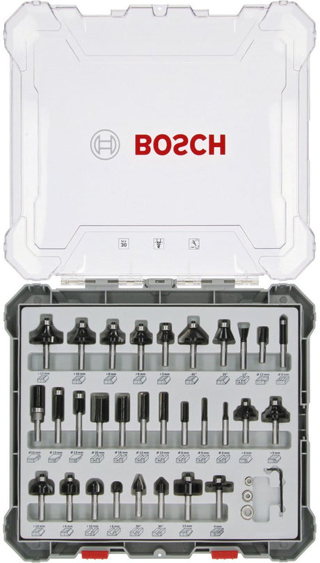 Bosch Zubehör 30-teiliges Mischfräser-Set - Schaftdurchmesser 6 mm - 2607017474