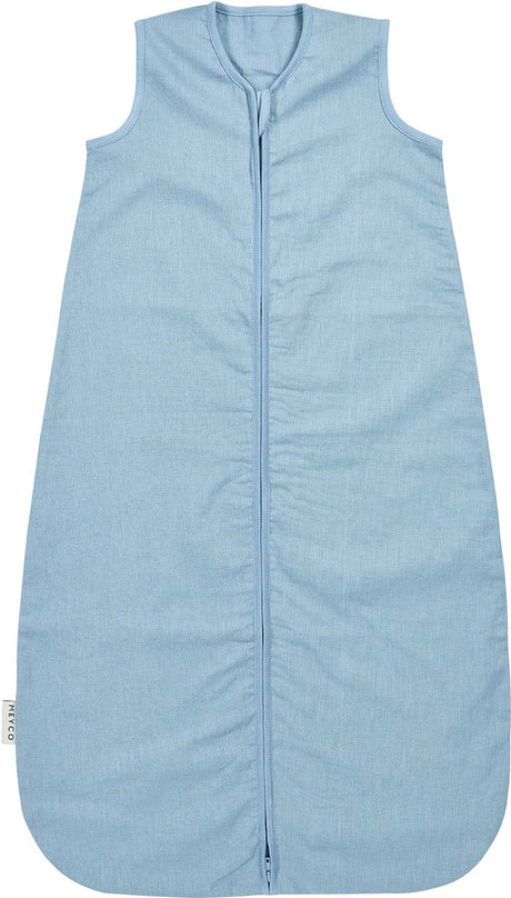 Meyco baby studio collection linnen baby slaapzak - jeans blue - 90cm - 0.5 tog