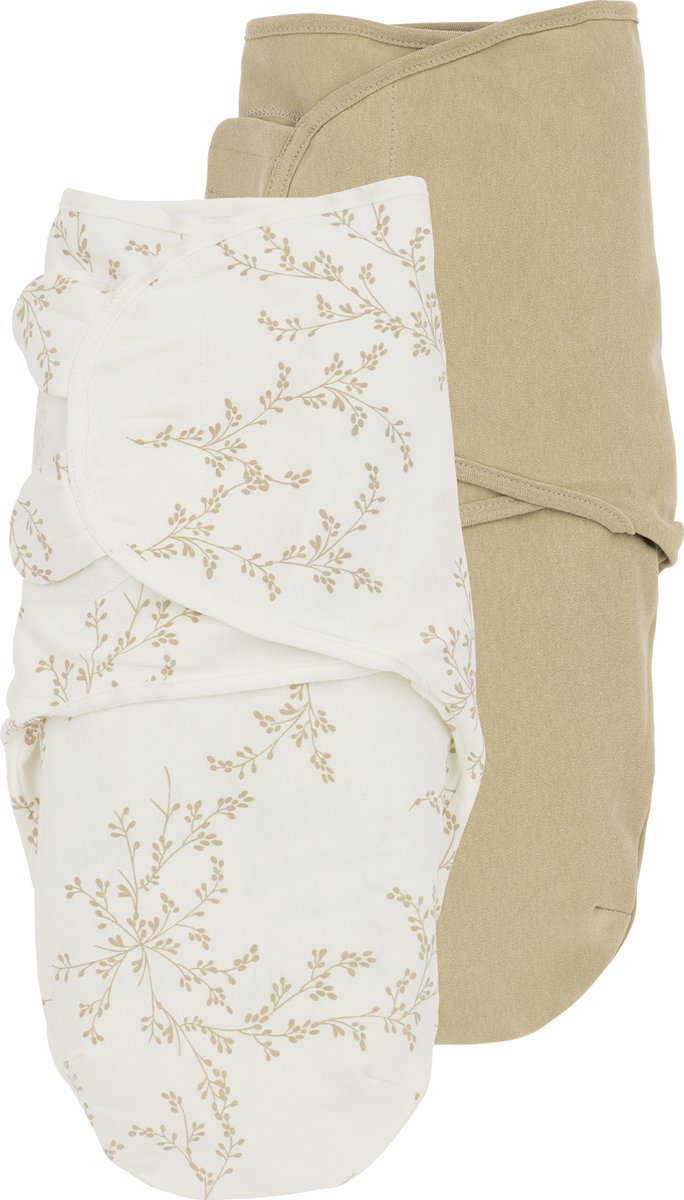 Meyco Baby Branches Uni Wickeldecke – 2er-Pack – Sand – 4–6 Monate – 1,0 Tog