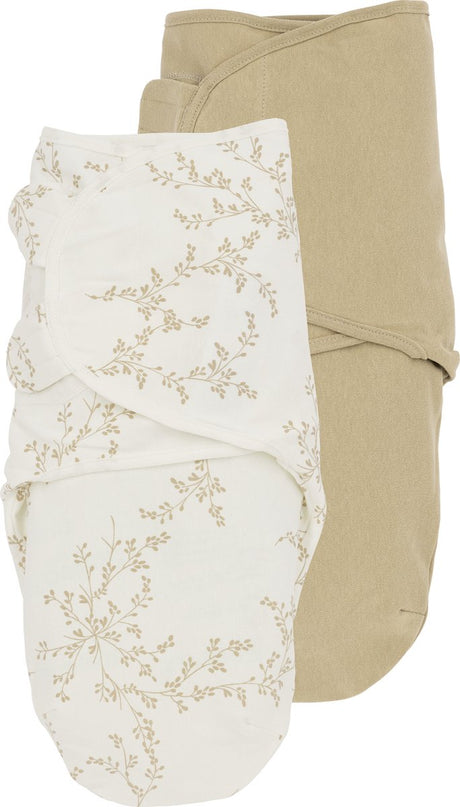Meyco Baby Branches Uni Wickeldecke – 2er-Pack – Sand – 4–6 Monate – 1,0 Tog