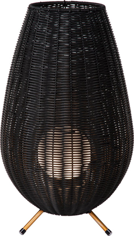 Lucide Colin IP44 – wiederaufladbare Tischleuchte für drinnen und draußen – wiederaufladbarer Akku – LED 3 Stufen dimmbar – 1 x 3 W 3000 K – IP44 – Schwarz