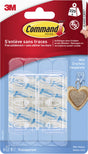3 m Command-Dekohaken, klein, Tragkraft 225 Gramm, transparent, Blister mit 6 Stück