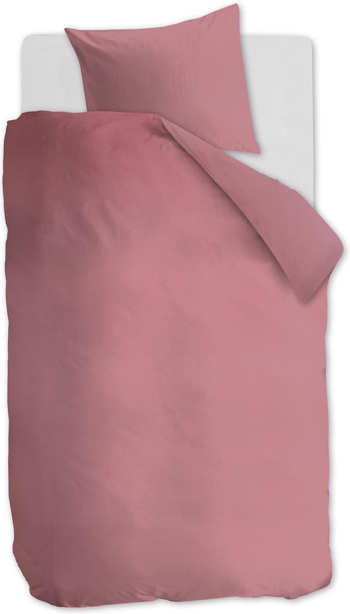Ambiante cotton uni dekbedovertrek - effen - eenpersoons - 140x200 220 - roze