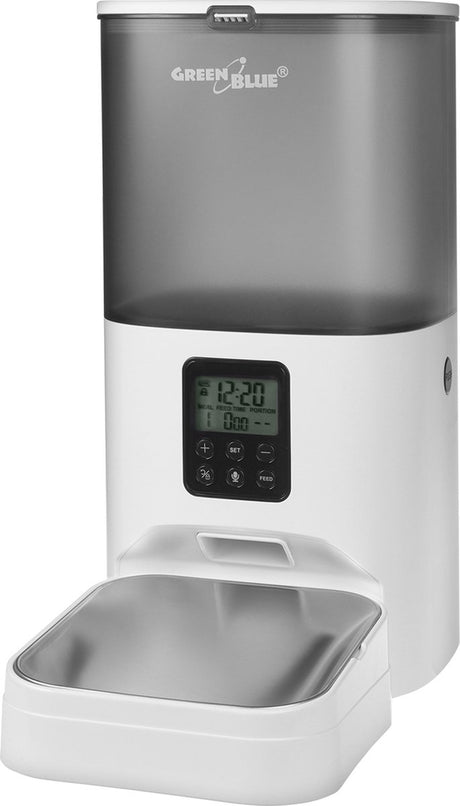 Greenblue - automatische voerbak - voerdispenser kat en hond - voerautomaat - 6l - instelbaar voedingsschema - usb - wit