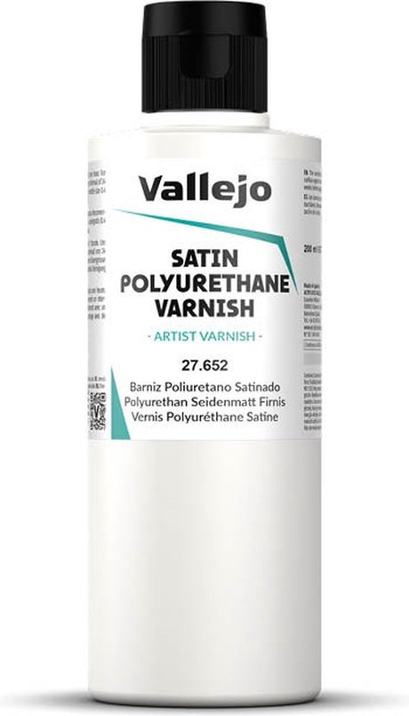 Vallejo Hobbyfarbe – 27652 satinierter Polyurethan-Lack – Farbflasche – 200 ml