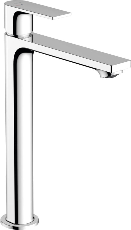 Hansgrohe rebris e – Waschtisch-Mischbatterie – Einhebelbedienung – Kaltstart-Energieeinsparung – Ecosmart+ Wassereinsparung – mit Ablaufgarnitur – Größe 240 mm – Chrom