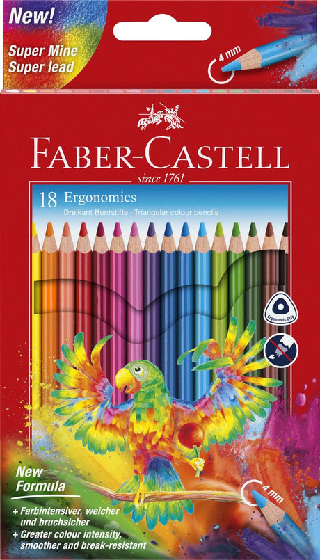 Faber-Castell Buntstift Faber Castell Ergonomie dreieckiges Kartonetui mit 18 Stück – FC-116514