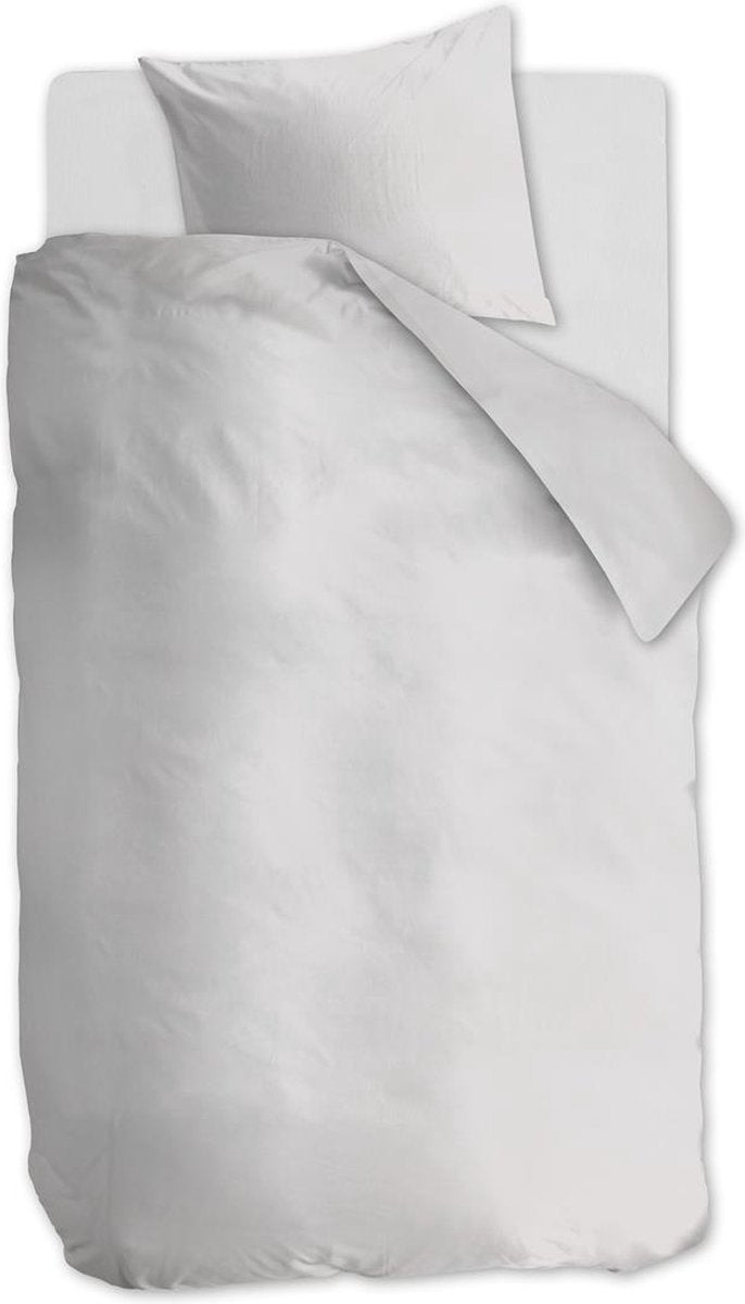Ambiante cotton uni dekbedovertrek - effen - eenpersoons - 140x200 220 - wit