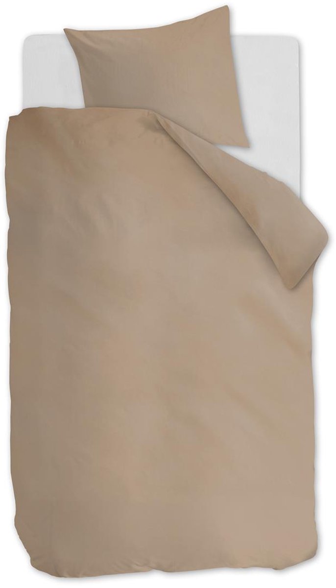 Ambiante cotton uni dekbedovertrek - eenpersoons - 140x200 220 - khaki