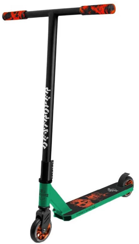 Streetsurfing Street Surfing Destroyer Stunt Scooter Anfänger – Freestyle Trick Scooter – 100 mm Räder – Skate Park Pro Scooter – Grün