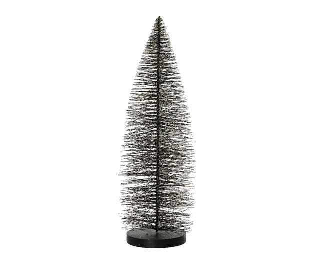 Decoris dekorative Weihnachtsbaumbürste aus schwarzem Kunststoff, Durchmesser 7 x 20 cm