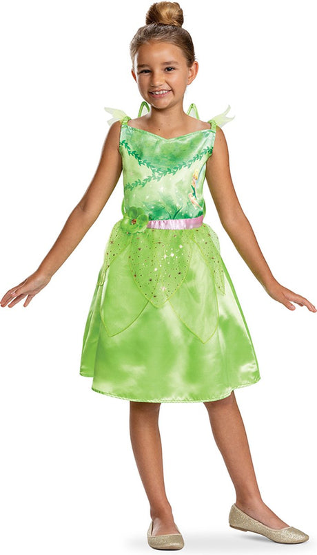 Verkleidung Disney – Tinker Bell, Tinker Bell Kleid klassisch, Größe S (5 – 6 Jahre), Mädchen