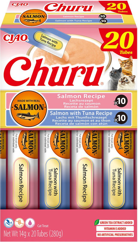 Inaba ciao churu creamy puree liquid kattensnack zalm tonijn 20x14g