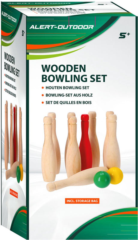 Alert Outdoor-Bowling-Set aus Holz