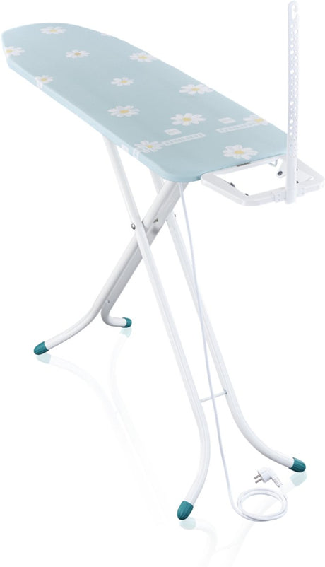 Leifheit Bügeltisch Classic M – Compact Plus – 120 x 38 cm – hellblaue Blumen