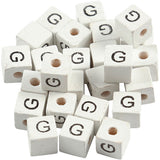 Creativ Company Buchstabenperlen, g, Größe 8x8 mm, Lochgröße 3 mm, weiß, 25 Stück 1 Box