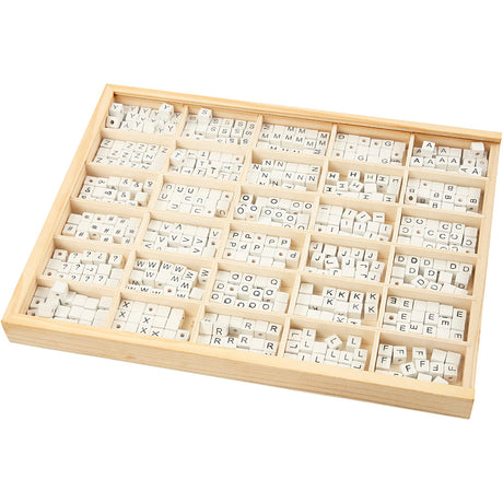 Creativ Company Holzbriefperlen Weiß A-Z, 750st.