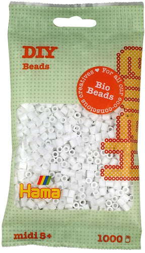 Hama Midi-Bio-Bügelperlen – Weiß (001), 1000 Stück.