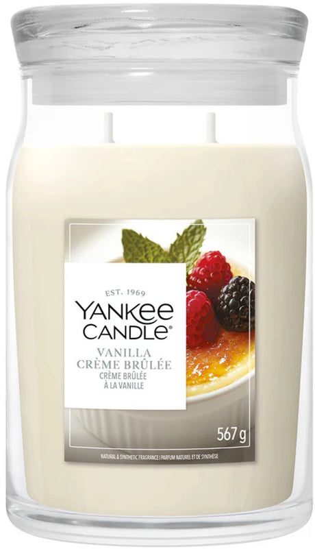 Yankee Candle – Duftkerze im großen Glas mit Vanille-Crème-Brûlée – 90 Brennstunden – zwei Dochte