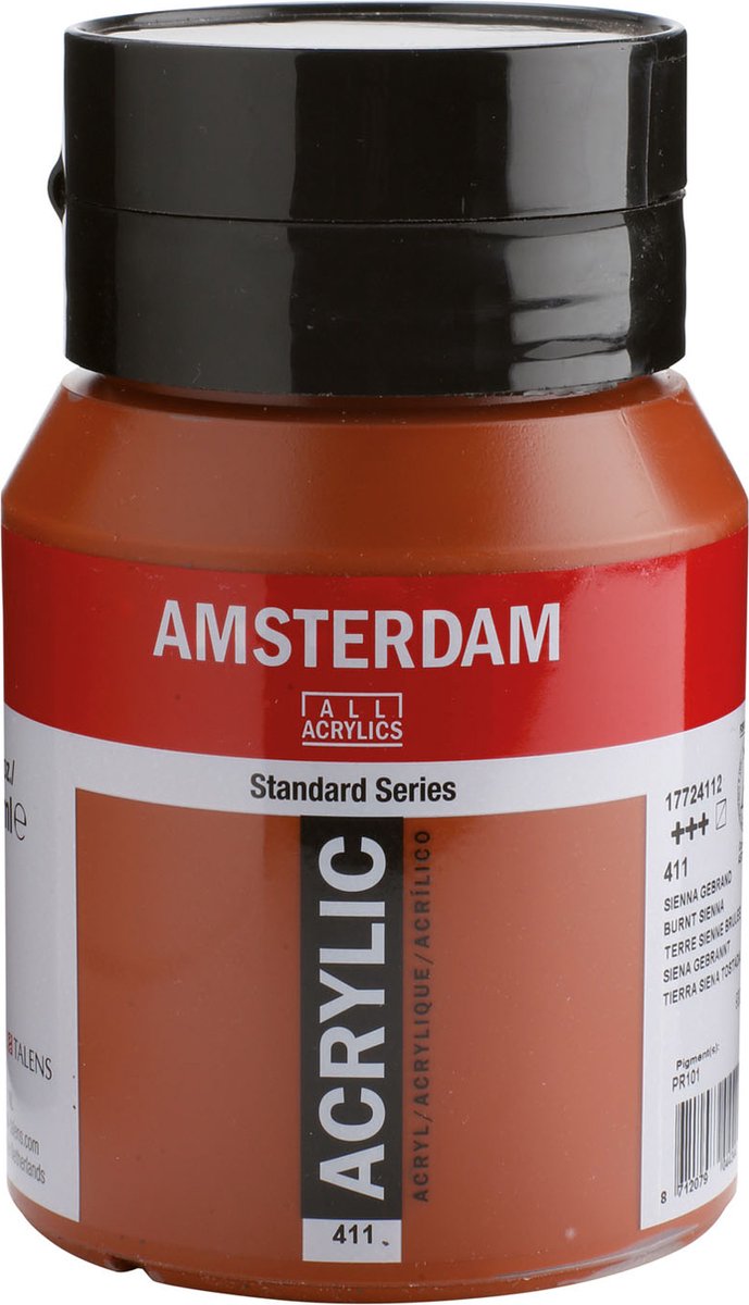Amsterdam standard series acrylverf pot 500 ml sienna gebrand 411