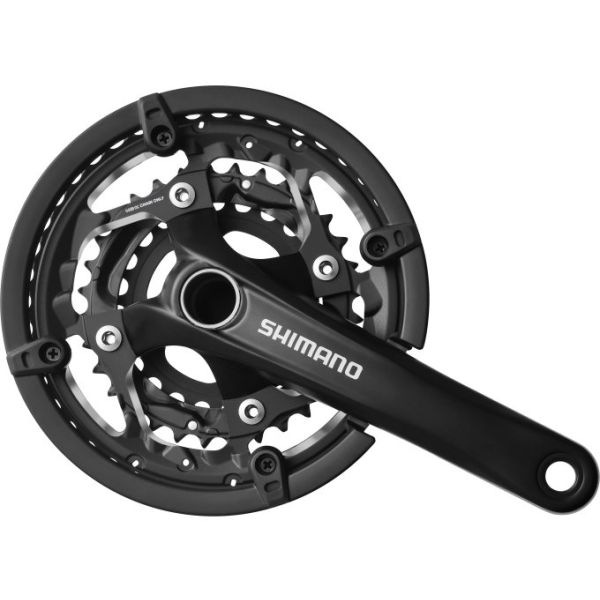 Shimano Kurbelgarnitur 3 x 10-fach Trekking FC-T551 mit 175mm Kurbelarm 44-32-24t – inkl. BB52 - schwarz